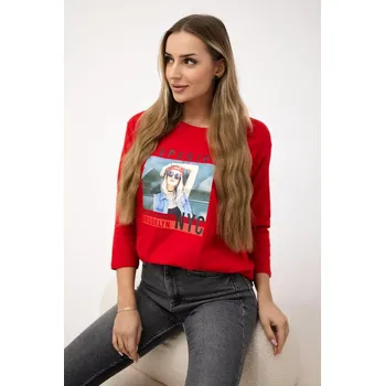 Dámská halenka Halenka s potiskem Superior červená Kesi červená 3110653