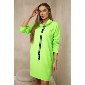 Dámské šaty Šaty s kravatou zelené neonové Kesi světle zelená 3090079