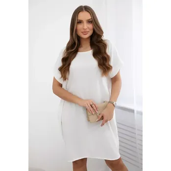 Dámské šaty Šaty s kapsami ecru Kesi Włoski šedá 3101112