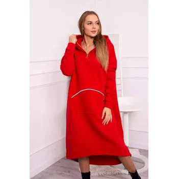 Dámské šaty Zateplené šaty s kapucí červené Kesi červená 3096117