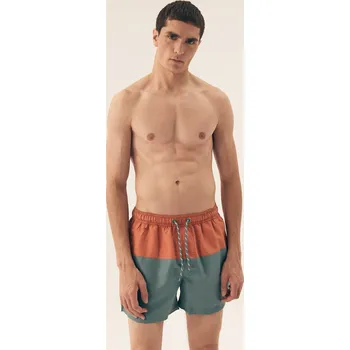 Pánské plavky Korálovo-zelené pánské plavecké šortky Henderson 42611 Resort M-4XL Velikost: XL, Barva: korálová