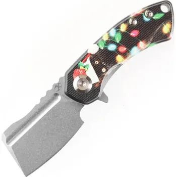 kapesní nůž KANSEPT Mini Korvid Stonewashed 154CM G10 Vánoční Světelná Rukojeť T3030S1