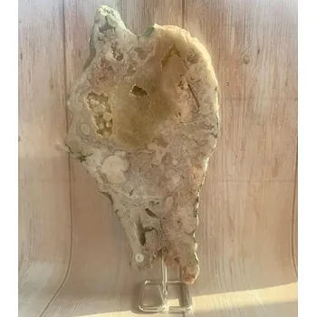 Ametyst růžový plátek na stojánku KO1 cca 28 cm, 1248 g