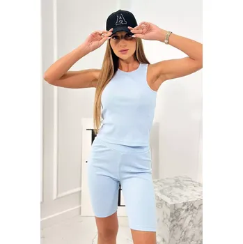 Set 3v1 mikiny, topu a krátkých legín modré Kesi světle modrá 3101442