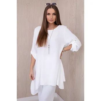 Dámská halenka Sada halenka + kalhoty s přívěskem ecru Kesi Włoski šedá 3093883