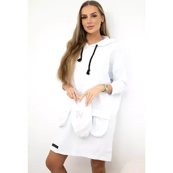 Dámské šaty Bílé šaty s kapucí Kesi bílá 3086168
