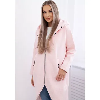 Dámská mikina Dlouhá zateplená mikina pudrově růžová melanž Kesi růžová 3086503