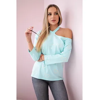 Dámská halenka Halenka s potiskem srdce mint Kesi světle modrá 3095150