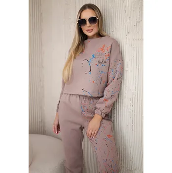 Zateplený set s barevným potiskem cappuccina Kesi růžová 3109360