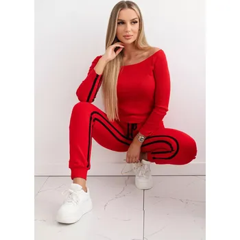 Sada s dvojitým červeným pruhem Kesi červená 3104387