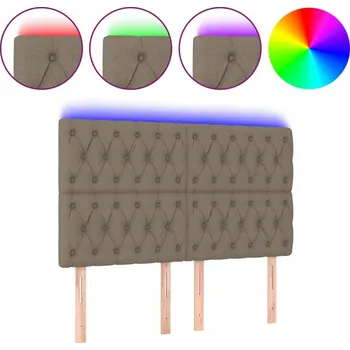 Čelo postele LED taupe 144x7x118/128 cm
