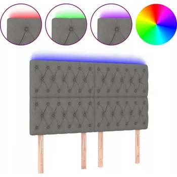 LED záhlaví postele tmavě šedé 160x118 cm