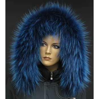 Špongr Kožešinový lem na kapuci z finského mývalovce 1053 BLUE