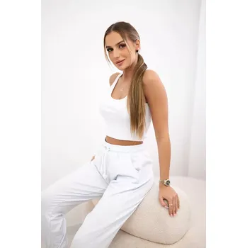 Dámská halenka Set top+kalhoty bílé Kesi šedá 3100098