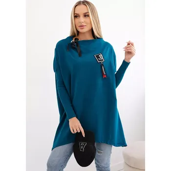 Dámská mikina Oversize mikina s asymetrickými stranami marine Kesi modrá 3086248