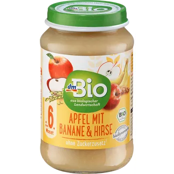 Dětská výživa dmBio bio příkrm jablko, banán & jáhly