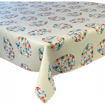 ubrus Obrus Odolný vůči skvrnám Tisk Velikonoce Barevné Květinové Kraslice 100x100 cm