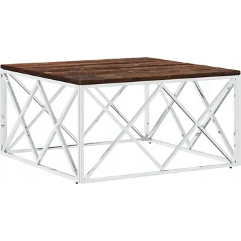 Konferenční stolek Konferenční stolek UniQueWood 80x80x40 cm, stříbrný