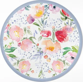 Koberec Koberec Kulatý Do Interiéru průměr 60 cm Akvarelové květy jemné rostliny