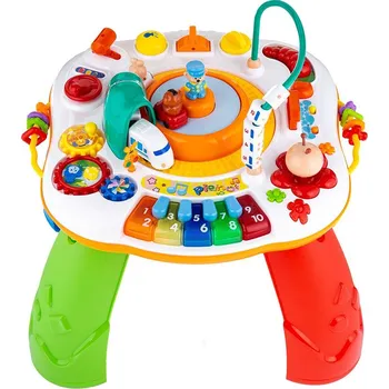 Hračka pro nejmenší Mluvící a hrající interaktivní stoleček New Baby s jezdícím vláčkem CZ/SK (poškozený obal)