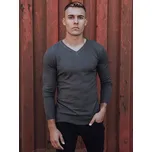 Tmavě šedý pánský svetr s výstřihem do V WX2219 Velikost: L