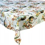 Ubrus Odolný vůči Skvrnám Tisk Velikonoce Zajíci Barevné Kraslice 140x340 cm