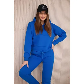 Zateplený komplet s mikinou se zavazováním ve spodní části fialově modrým Kesi modrá 3085476