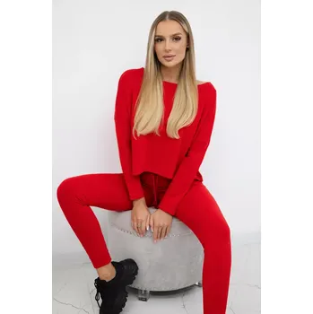 Dámská halenka Komplet s oversized halenkou červené barvy Kesi červená 3101644
