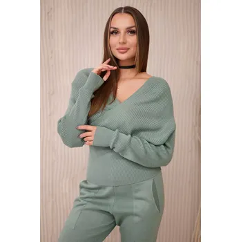 Svetrová sada dvoudílná tmavě mátová Kesi kaki 3096244