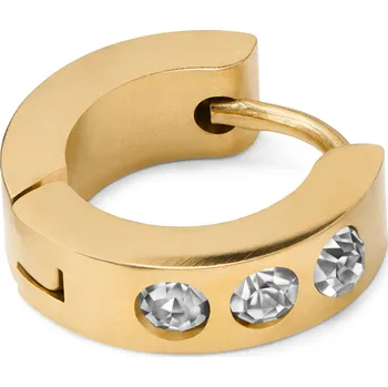 Náušnice Náušnice zlaté barvy se třemi zirkony - Lucleon