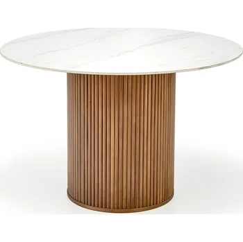 Jídelní stůl Halmar Bruno jídelní stůl bílý mramor/ořech