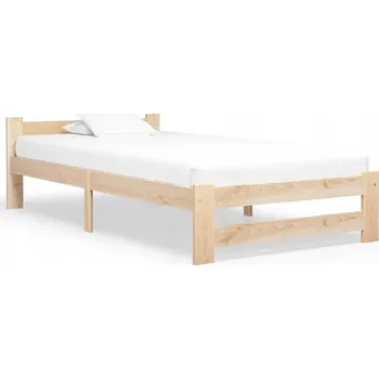 Postel Jednolůžková dřevěná postel ZakitoHome 90x200 v odstínech hnědé