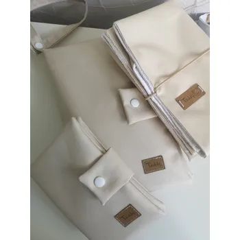 Obal na doklad Midi sada smetanová - (plenkovník + obal na očkovací průkaz + přebalovací podložka)