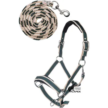 Vybavení pro koně Ohlávka a vodítko HKM -KOPENHAGEN- - Růžová - Full