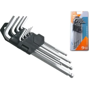 Ruční nářadí Extol Premium 6609 L-klíče imbus, sada 9ks, 1,5-10mm, s kuličkou
