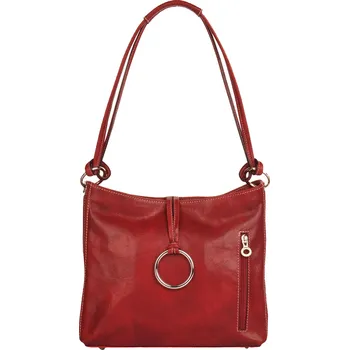Kabelka Dámská kožená kabelka přes rameno 095-1 červená, IL GIGLIO