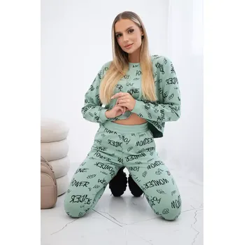 Sada s nápisy dark mint Kesi kaki 3100983