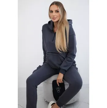 Zateplená souprava s ozdobnou kapsičkou z grafitu Kesi šedá 3101411