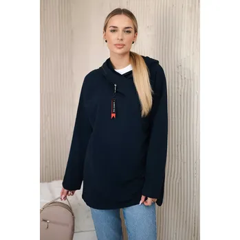 Dámská tunika Tunika se zipem na kapuci Oversize tmavě modrá Kesi černá 3096413