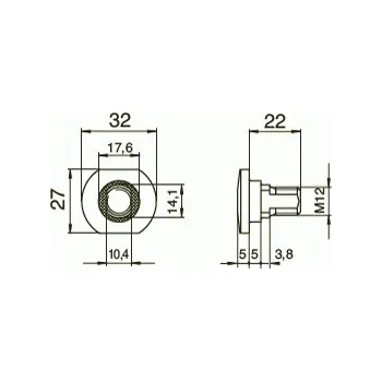 Šroub Šroub nože M12x22 Zn 10.9 CAT