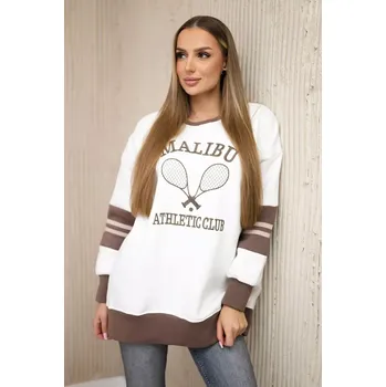 Dámské oblečení Malibu zateplená mikina ecru+mocca Kesi bílá 3104644