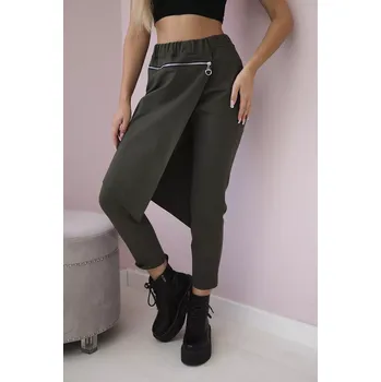 Zimní kalhoty Punto Milano s ozdobným zipem khaki Kesi Włoski černá 3094699