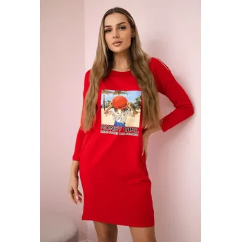 Dámské šaty Šaty s potiskem Honey girl červené Kesi červená 3093770