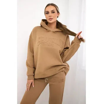 Zateplený bavlněný set, mikina + kalhoty Brooklyn camel Kesi hnědá 3096052
