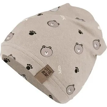 Dětská jarní čepice s medvídky AJS 50-055 Velikost: 44-46 cm, Barva: Béžová