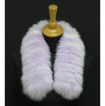 Špongr Kožešina na kapuci z polární lišky 7060 - Lila 60 cm krátká