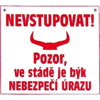 Tabulka varovná POZOR býk