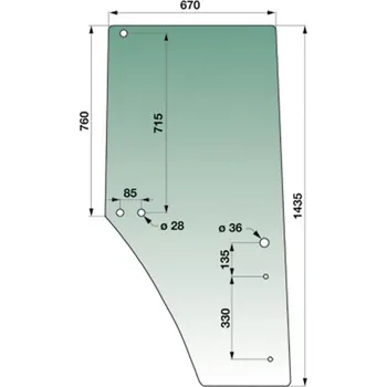 Autosklo Sklo dveří pravé JD6000, 7130-7530