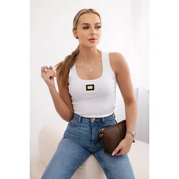 Dámská halenka Pruhovaná halenka s bílým kovovým plátem Kesi šedá 3085512