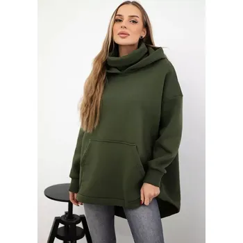 Dámská mikina Zateplená mikina se zipem vzadu khaki Kesi kaki 3090280